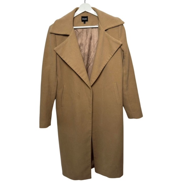 Missguided camel long coat Size 6 US - Picture 1 of 10